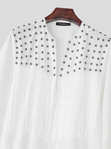 Men's Studded Tassel Flared Sleeve Cardigan SKUL47935