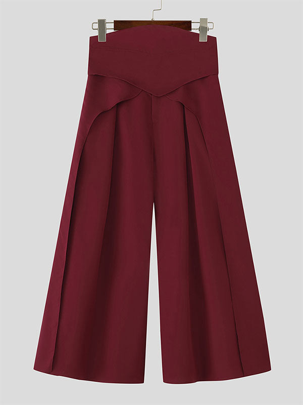 Men's Solid Layered Hem Casual High Waist Pant SKUL26071