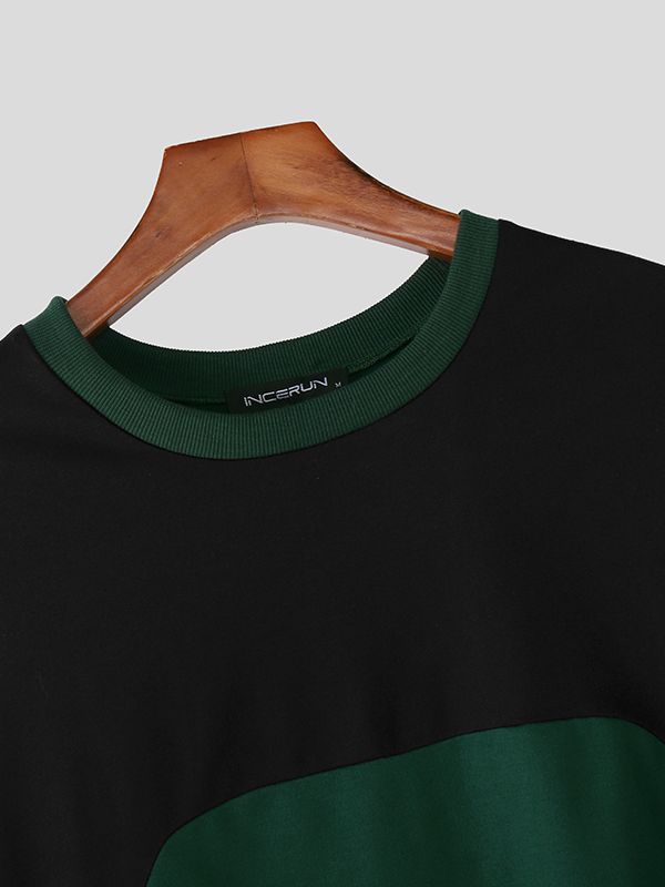 Men's Contrast Color Casual Two Piece Outfit SKUL45256