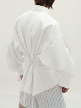 Men's Deconstructed Back Lace Up Long Sleeve Shirt SKUL27428