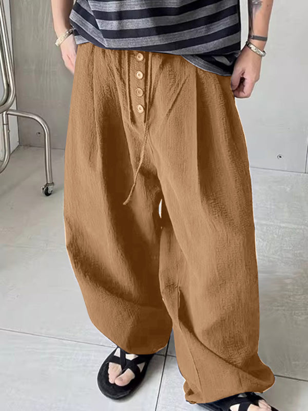 Mens Solid Color Textured Casual Pant SKUL18786