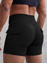 Men's Utility Ribbed High-Waisted Cargo Booty Short SKUL75676