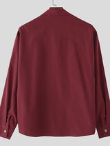 Men's Solid Casual Long Sleeve Shirt SKUL35298