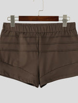Men's Western Glute-Shaping Trend Multi-Tiered Horizontal Pleated Design Side Split Short SKUL63659