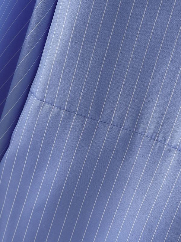 Men's Stripe Stand Collar Long Sleeve Shirt SKUL34218