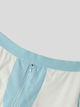 Men's Avant-Garde Sport Pool Party Cutout Thigh Strap Colorblock Short SKUL85265