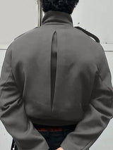 Men's Solid Biker Style Long Sleeve Jacket SKUL32036