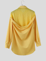 Men's Back Sheer Mesh Patchwork Long Sleeve Shirt SKUL27369