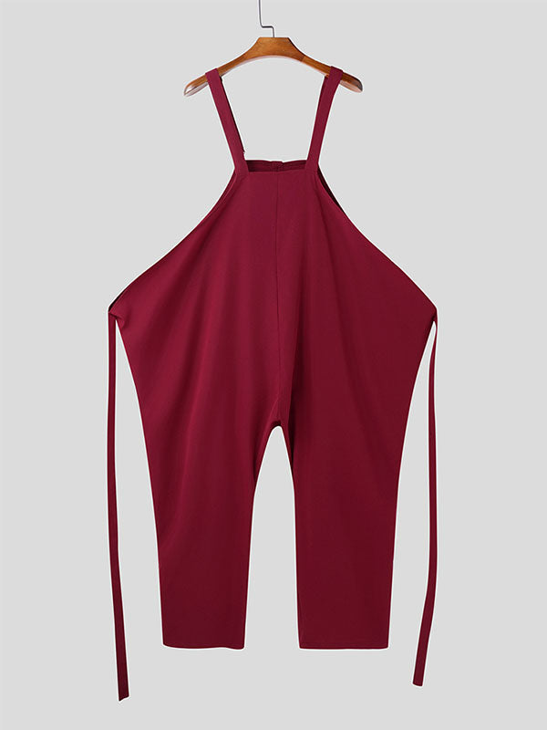 Mens Color-block Loose Sleeveless Jumpsuit SKUL03789