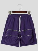 Mens Solid Color Multi-Zip Utility Short SKUL02185