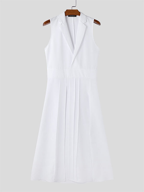 Mens Solid Color Split Hem Long Tank SKUL06481