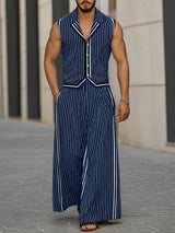 Men's Striped Colorblock Casual Two Pieces Outfit SKUL24745