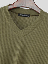 Mens Fringe Patchwork Textured Long Sleeve T-Shirt SKUL18775