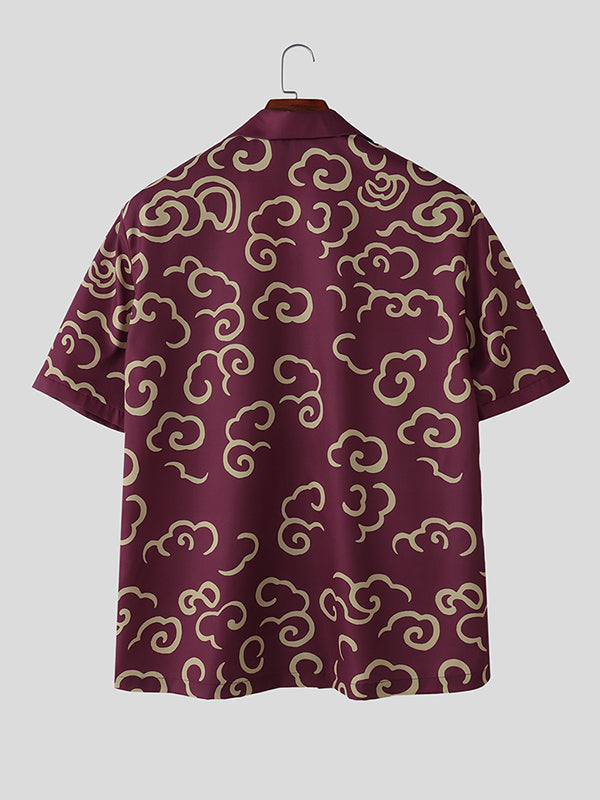 Mens Tiger Print Short Sleeve Shirt SKUL12868