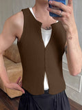 Mens Solid Knit Textured Sleeveless Vest SKUK63657