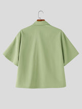 Men's Modern Zen Asymmetrical Slant-Placket Frog-Button Shirt SKUL58777