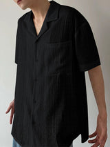 Mens Plaid Textured Short-Sleeve Shirt SKUL15390