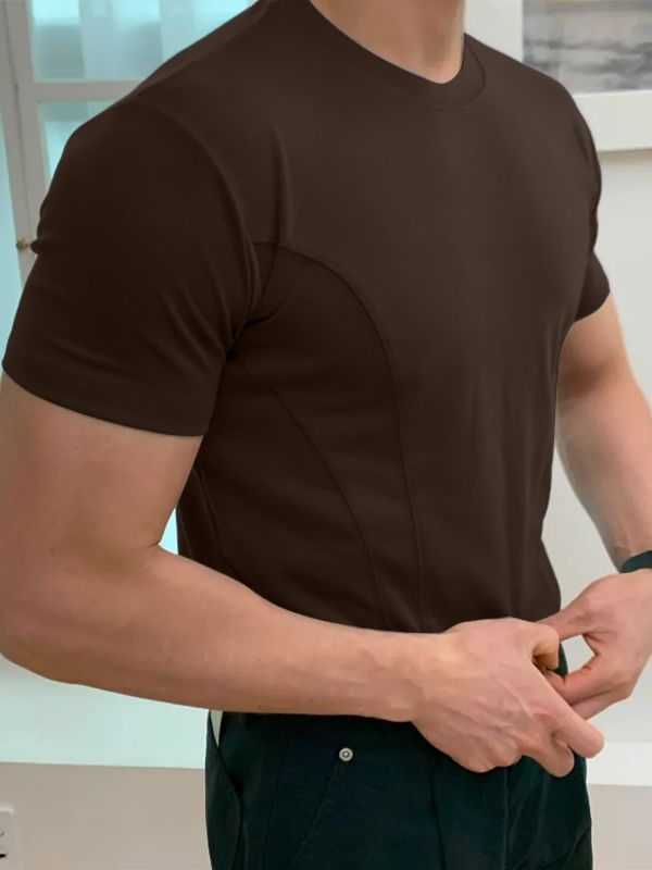Men's Minimalist Crew Neck Short Sleeve T-shirt SKUL43959