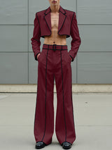 Men's Striped Colorblock Cropped Two Pieces Outfit SKUL24580