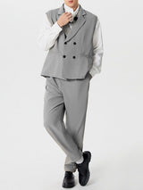 Mens Solid Casual Suit Two Pieces Outfits SKUK57416