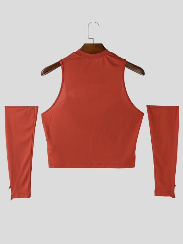 Men's Cut Cropped Sleeveless T-Shirt SKUL21584