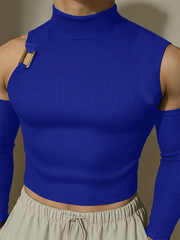 Men's Solid Knit Mock Neck Casual Tank SKUL22780