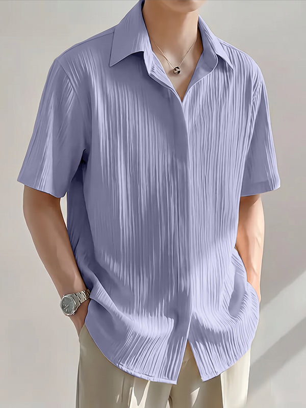 Men's Vintage Japanese Style Relaxed Short Sleeve Casual Shirt SKUL75719