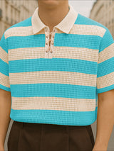 Men's Striped Texture Short Sleeve T-Shirt SKUL20887