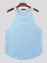 Mens Letter Print Colorblock Tank SKUK99996