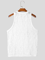 Mens Solid Color Sheer Mesh Tank SKUK95740