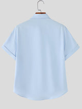 Men's Heart Embroidery Short Sleeve Shirt SKUL54730