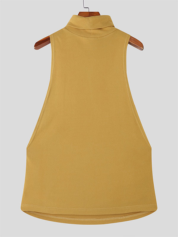 Men's Minimalist High Neck Casual Tank SKUL26220