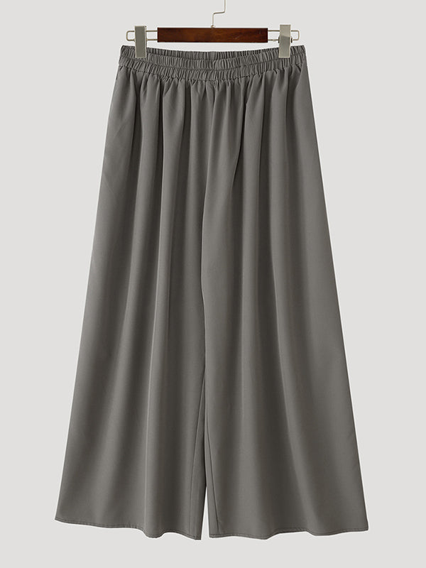 Mens Solid Color Ruched Casual Pant SKUL10602