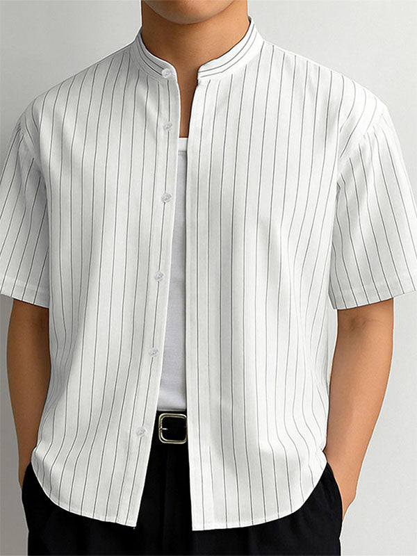 Mens Casual Striped Short Sleeve Shirt SKUL17984