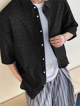 Mens Solid Color Casual Short Sleeve Shirt SKUL07527