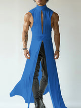 Mens Cut-Out Long Split Hem Tank SKUL05511