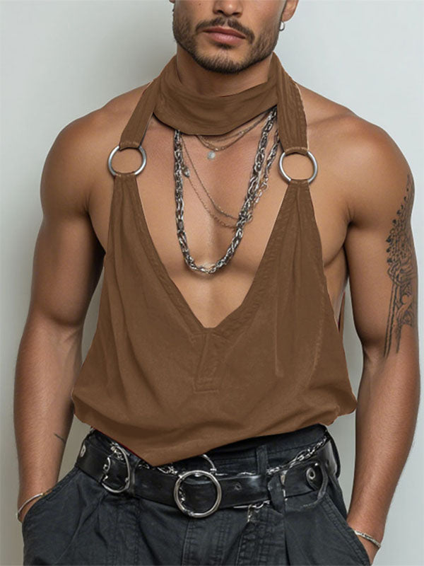 Men's Metal Ring Buckle Casual Tank SKUL22494
