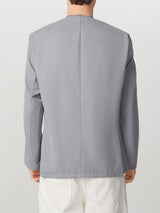 Mens Solid Color V-Neck Fitted Long Sleeve Blazer SKUK79216