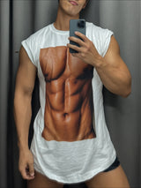 Mens Muscle Print Casual Tank SKUL20885