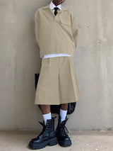 Mens Solid Color Minimalist Loose Two Pieces Outfit SKUK98812