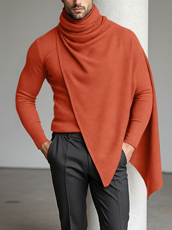 Men's Textured Knit Layered Long Sleeve T-shirt SKUL43949