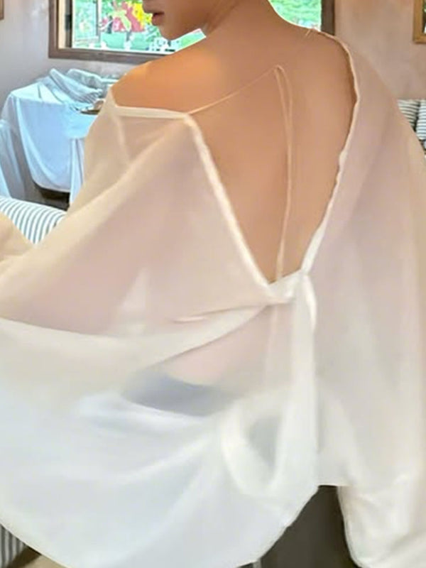 Men's Sheer Pleated Long Sleeve T Shirt SKUL35163