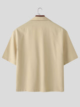 Mens Casual Drawstring Short Sleeve Shirt SKUL08520