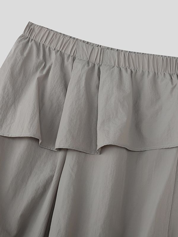 Men's Faux Two Piece Ruched Wide Leg Pant SKUL46111