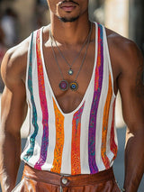 Mens Colorful Striped Casual Tank SKUL15157
