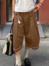 Men's Avant-Garde Ultra-Wide Leg Pleated Short SKUL55357