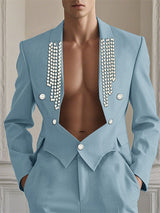 Mens Pearl Detail Long Sleeve Blazer SKUK94573