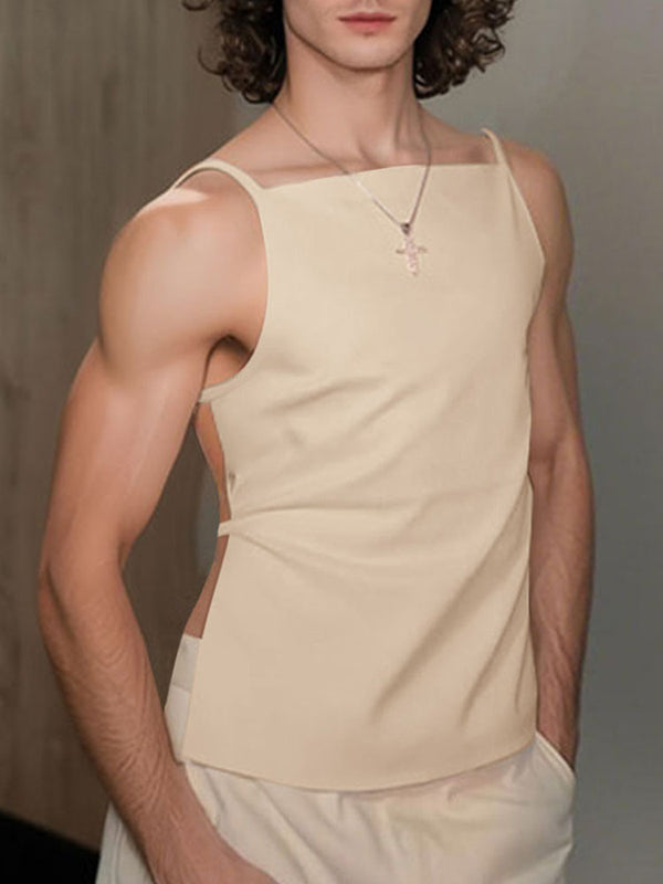 Mens Backless Lace-Up Tank SKUL12952