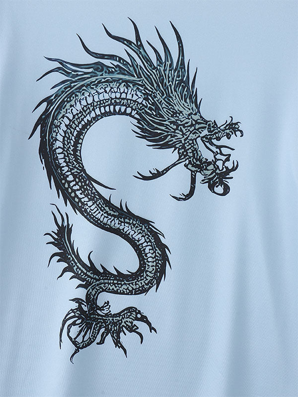 Men's Dragon Totem Print Short Sleeve T-Shirt SKUL23570