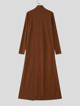 Men's Textured Long Hem High Neck Long Sleeve T-Shirt SKUL27337